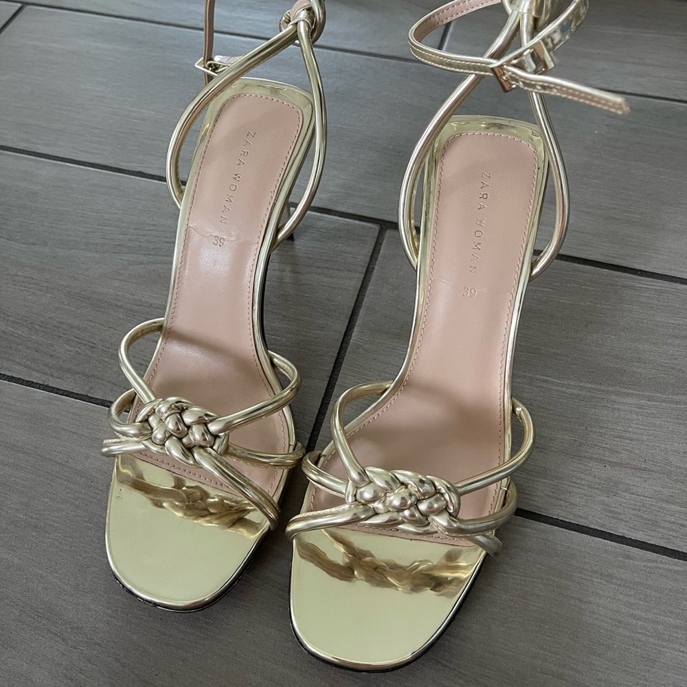 Zara gold sandals